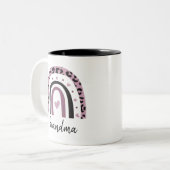 Boho Rainbow Grandma Tweekleurige Koffiemok (Voorkant links)