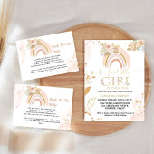 Boho Rainbow Grass baby shower luierverzoek Informatiekaartje