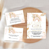 Boho Rainbow Grass baby shower luierverzoek Informatiekaartje