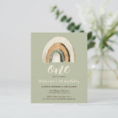 Boho Rainbow Green 1st Birthday Budget Invision (Staand voorkant)