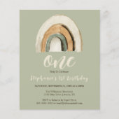 Boho Rainbow Green 1st Birthday Budget Invision (Voorkant)