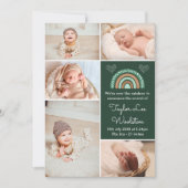 Boho Rainbow Green Birth Announement Aankondiging (Voorkant)