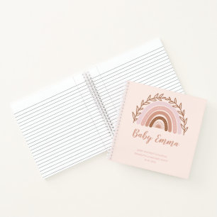 Boho Rainbow Guest Book, Terracotta Dusty Pink Notitieboek