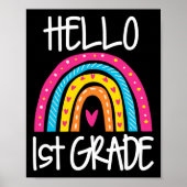 Boho Rainbow Hallo 1e Grade Eerste Dag School Teac Poster (Voorkant)