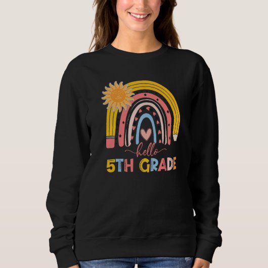 Boho Rainbow Hallo 5e graad leraar eerste dag van Trui (Voorkant)