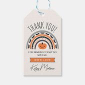 Boho Rainbow Halloween Baby shower Bedankt Cadeaulabel (Voorkant)