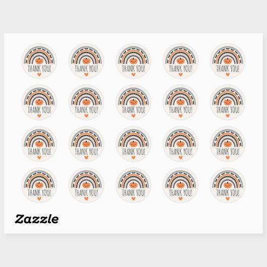 Boho Rainbow Halloween Baby shower Bedankt Ronde Sticker (Vel)