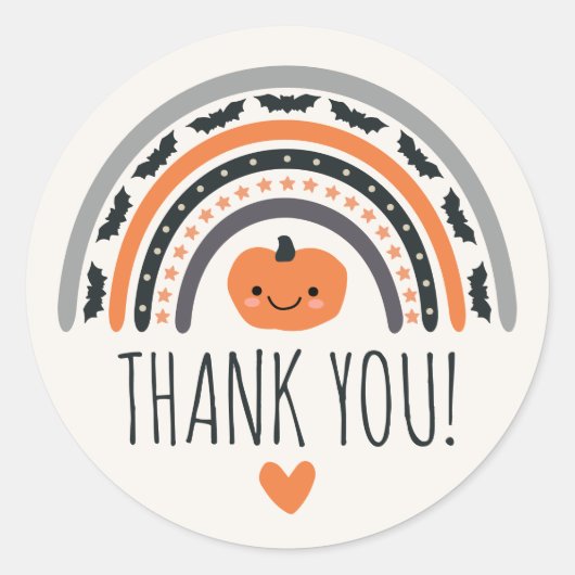 Boho Rainbow Halloween Baby shower Bedankt Ronde Sticker (Voorkant)