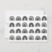 Boho Rainbow Hand Drawn Black White Birth Aankondiging (Achterkant)