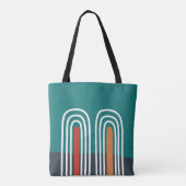 Boho rainbow hand drawn design tote bag (Achterkant)