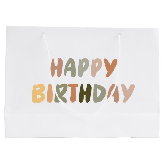 Boho Rainbow Handgeschreven Happy Birthday Groot Cadeauzakje (Achterkant)