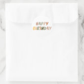 Boho Rainbow Handgeschreven Happy Birthday Ronde Sticker (Tas)