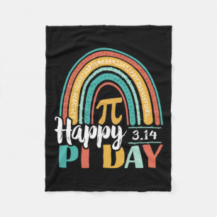 Boho Rainbow Happy Pi Day 3.14 Wiskunde Geek Fleece Deken