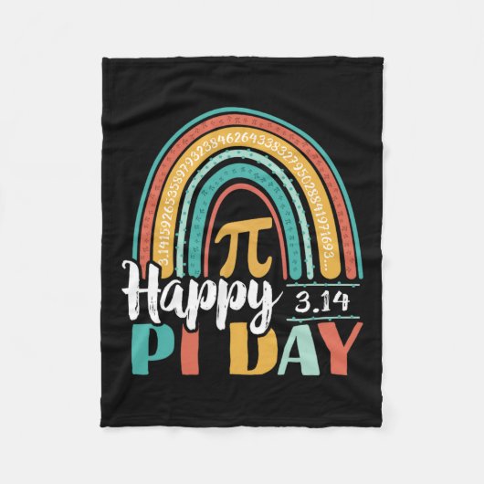 Boho Rainbow Happy Pi Day 3.14 Wiskunde Geek Fleece Deken (Voorkant)