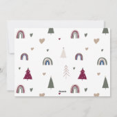Boho Rainbow & Heart Joyful Drie Foto Kerstmis Feestdagenkaart (Achterkant)