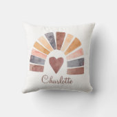 Boho Rainbow Heart Terracotta Bisque Nursery Kussen (Achterkant)