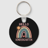 Boho Rainbow Heart voor leraren Vrouwen Hallo Kind Sleutelhanger (Achterkant)