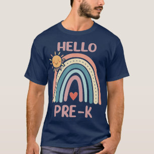Boho Rainbow Heart voor leraren Vrouwen Hallo PreK T-shirt
