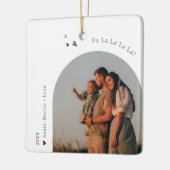 Boho Rainbow & Hearts Arch Fa La La Christmas Keramisch Ornament (Links)