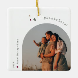 Boho Rainbow & Hearts Arch Fa La La Christmas Keramisch Ornament