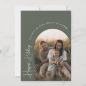 Boho Rainbow & Hearts Arch Green Foto Gelukkigst Feestdagenkaart (Voorkant)