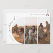 Boho Rainbow & Hearts Joy in All Things 4 Foto Feestdagenkaart (Voorkant)