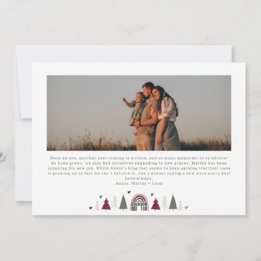 Boho Rainbow & Hearts Joy in All Things 4 Foto Feestdagenkaart (Achterkant)