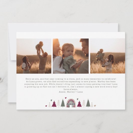 Boho Rainbow & Hearts Joy in All Things 8 Foto Feestdagenkaart (Achterkant)