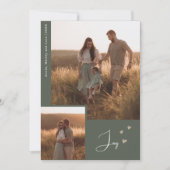 Boho Rainbow & Hearts Joy Two Foto van Kerstmis Feestdagenkaart (Voorkant)