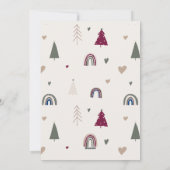Boho Rainbow & Hearts Joy Two Foto van Kerstmis Feestdagenkaart (Achterkant)