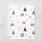 Boho Rainbow & Hearts Joy Verticale Foto Kerstmis Feestdagenkaart (Achterkant)
