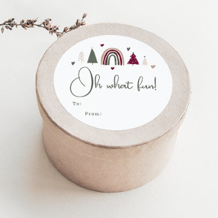 Boho Rainbow & Hearts Oh wat leuk om van vakantie  Ronde Sticker