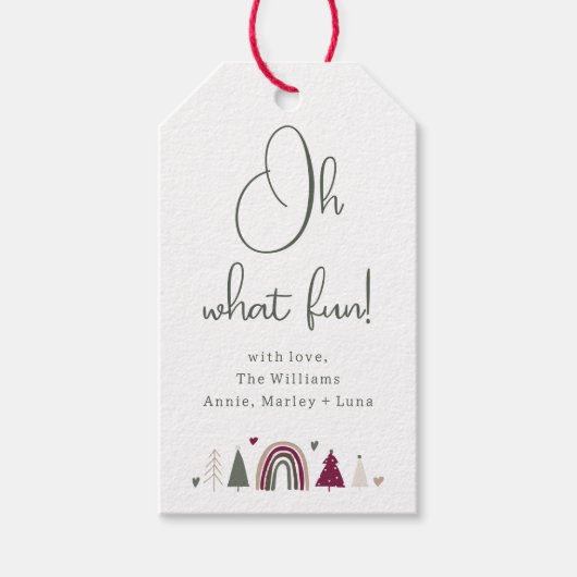 Boho Rainbow & Hearts Oh Wat Leuke Familie Gift La Cadeaulabel (Voorkant)