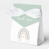 Boho Rainbow Hearts Sage Baby shower Bedankdoosjes (Voorkant Zijde)