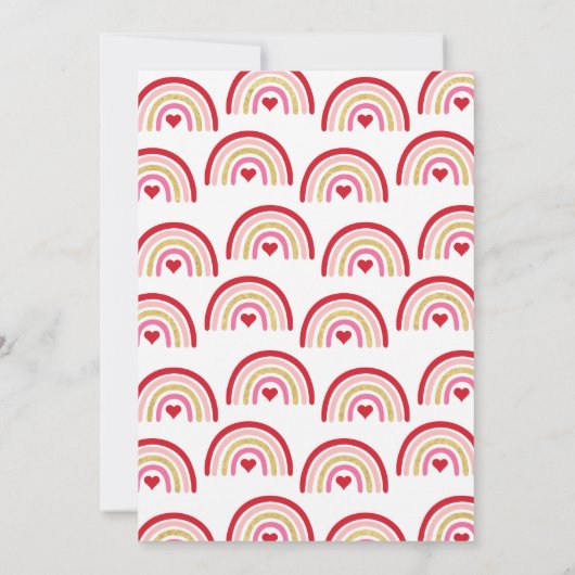 Boho Rainbow Hearts Valentijn Verjaardag Kaart (Achterkant)