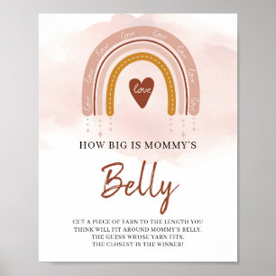 Boho Rainbow Hoe groot is het Belly Game Sign van  Poster