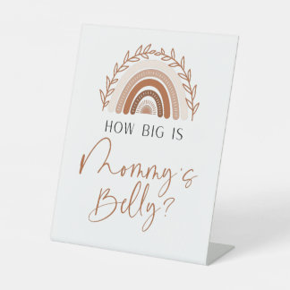 Boho Rainbow Hoe groot is mama's Belly Sign Reclamebord Met Voetstuk