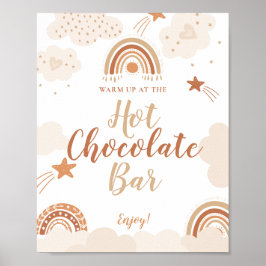 Boho Rainbow Hot Chocolate Bar-teken Poster