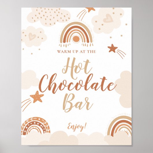 Boho Rainbow Hot Chocolate Bar-teken Poster (Voorkant)