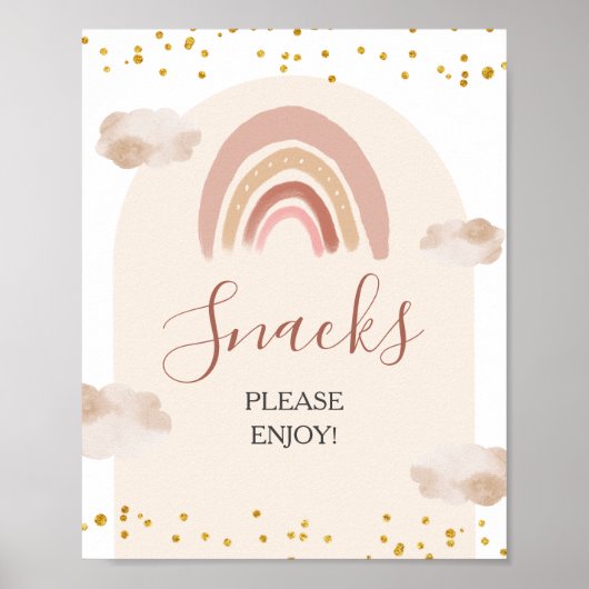 Boho Rainbow is geen heerlijke verjaardagssnacks Poster (Voorkant)