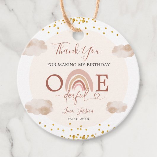 Boho Rainbow is geen nederige verjaardag. Bedankjes Labels (Voorkant)