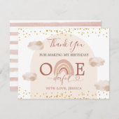 Boho Rainbow is geen nederige verjaardag. Bedankkaart (Voorkant / Achterkant)