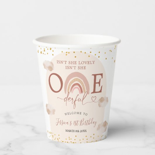 Boho Rainbow is geen nederige verjaardag. Papieren Bekers (Voorkant)