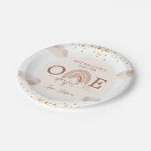 Boho Rainbow is geen nederige verjaardag. Papieren Bordje (Gekanteld)