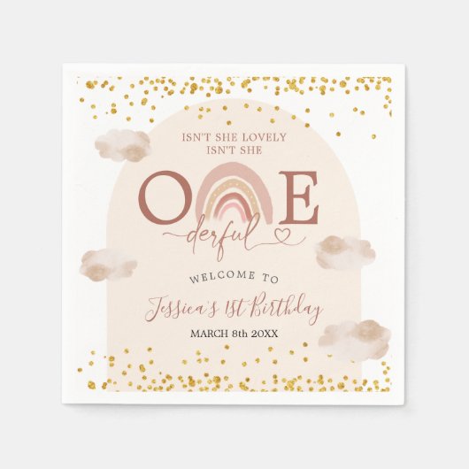 Boho Rainbow is geen prachtig verjaardagspapier Servet (Voorkant)