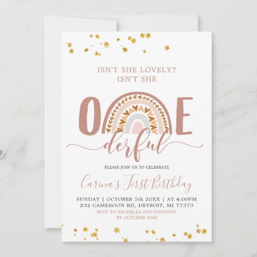 Boho Rainbow is niet een nederige uitnodiging (Voorkant)