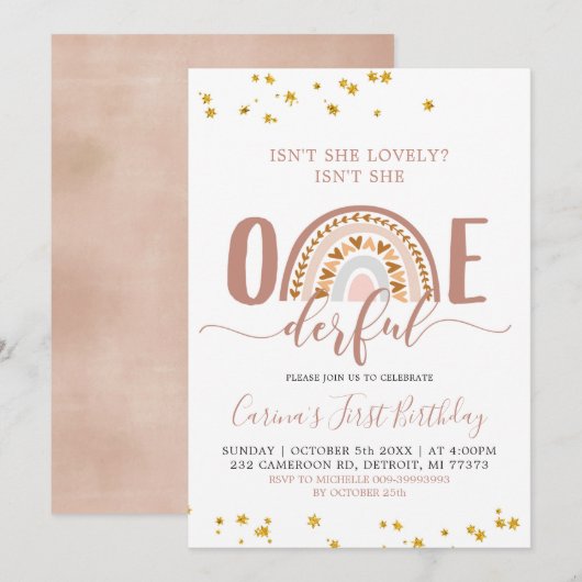 Boho Rainbow is niet een nederige uitnodiging (Voorkant / Achterkant)