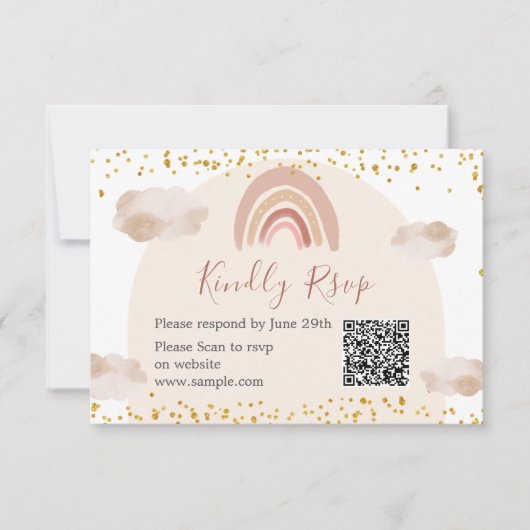 Boho Rainbow is niet haar meesterlijke QR Bedankkaart (Voorkant)