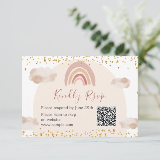 Boho Rainbow is niet haar meesterlijke QR Bedankkaart (Staand voorkant)