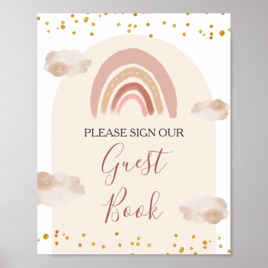 Boho Rainbow is niet haar prachtige gastenboek Poster (Voorkant)